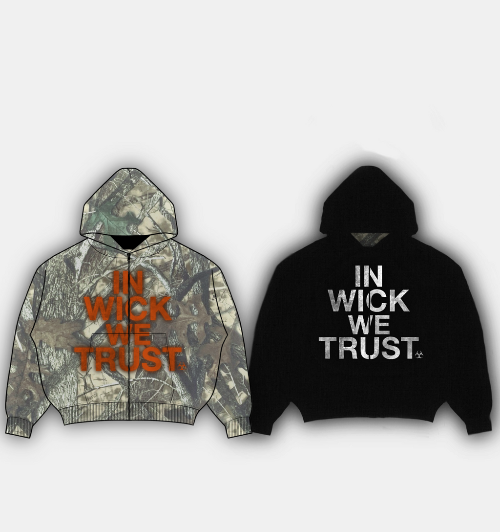 "IN WICK WE TRUST" REVERSIBLE HOODIE